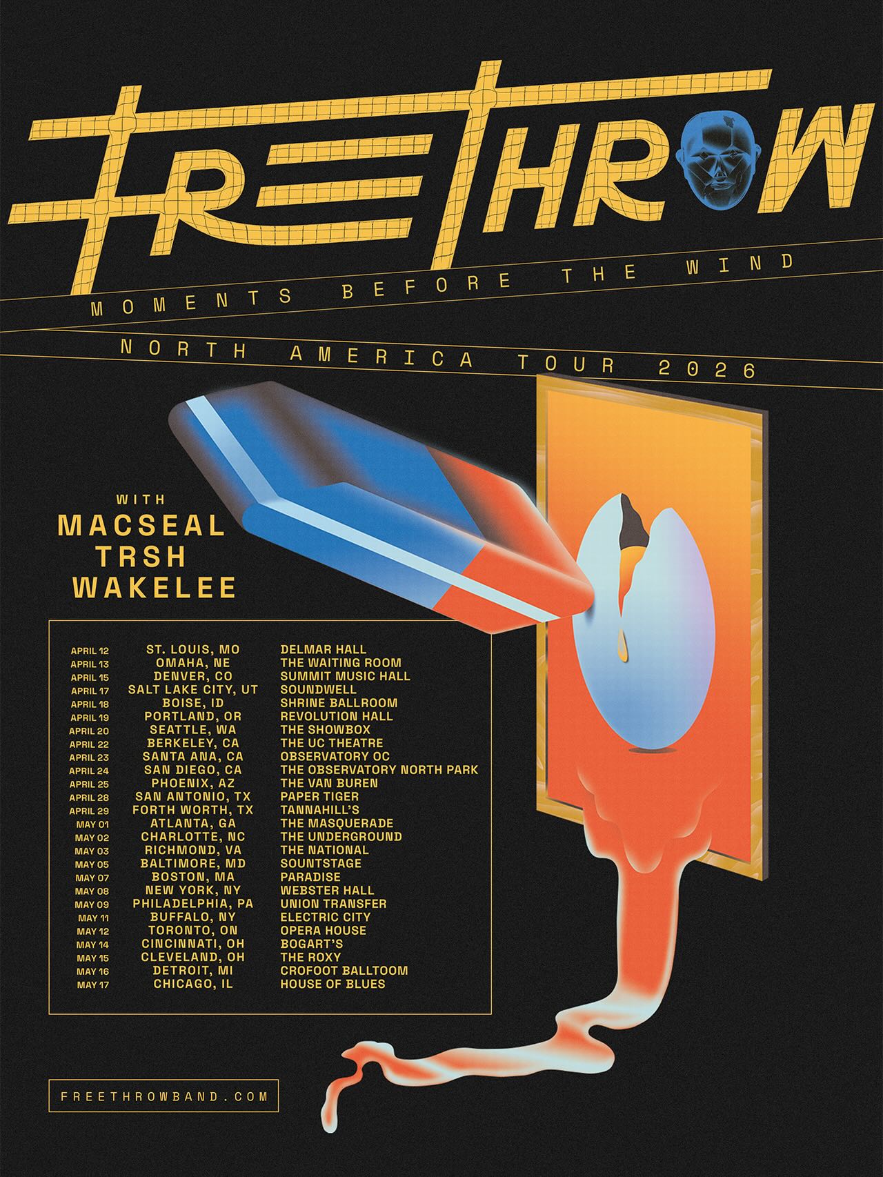 Free Throw Moments Before The Wind Tour Poster 2026